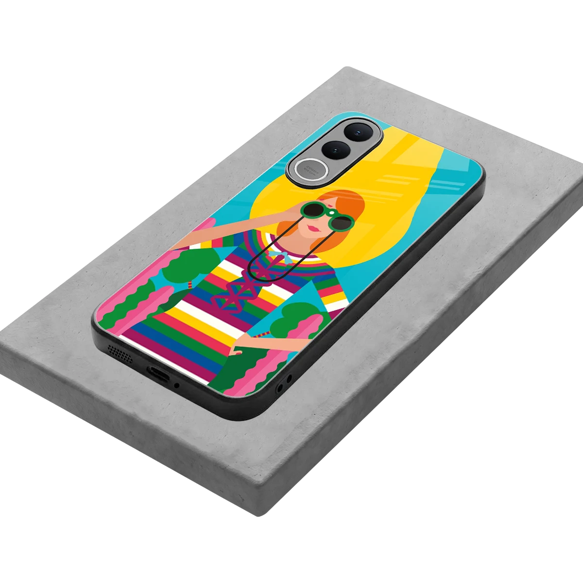 Cosmic Explorer stylish phone case for vivo v70 fe | glossy glass and slim fit