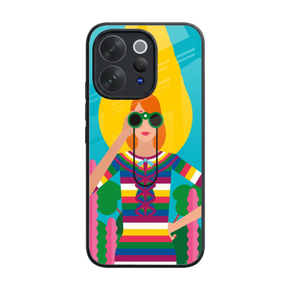 Cosmic Explorer back phone cover | glass case for vivo v70