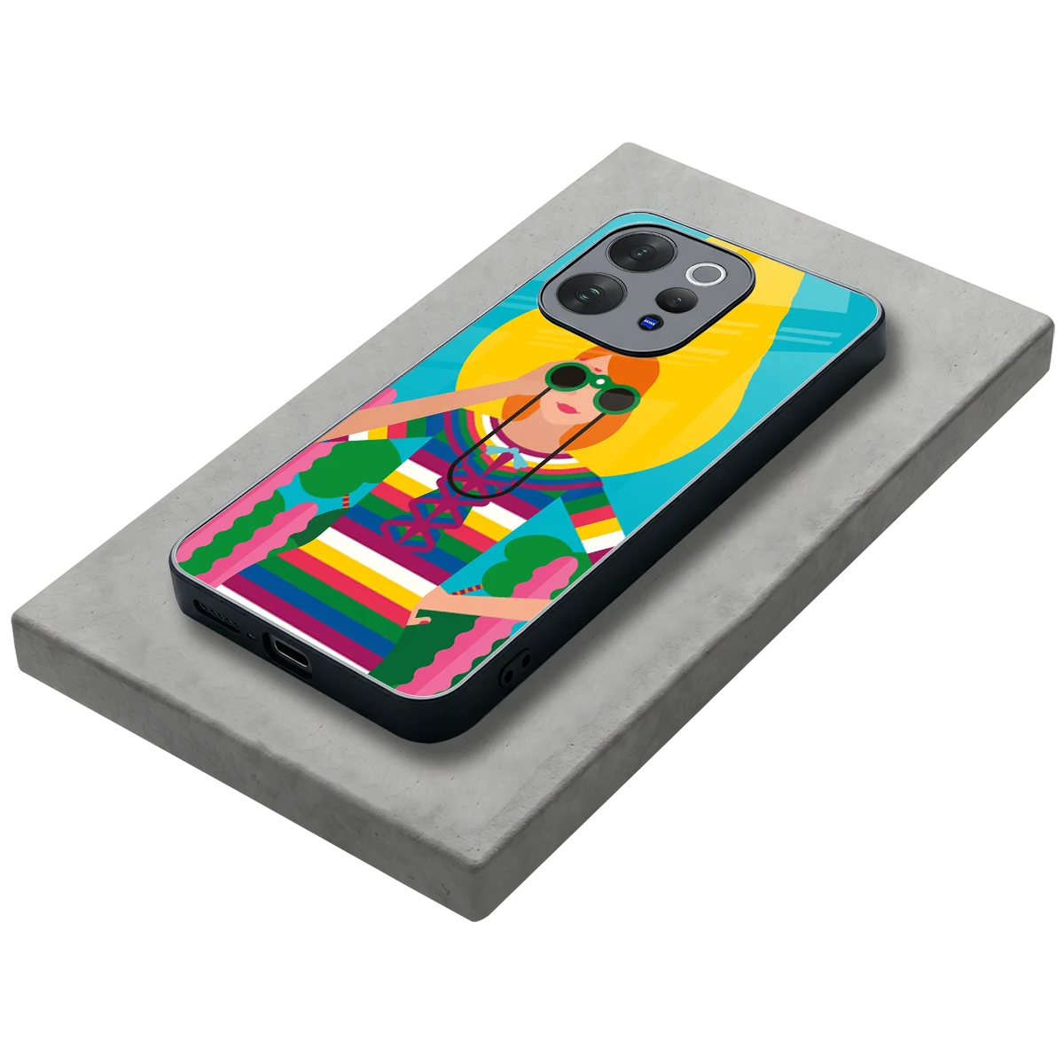Cosmic Explorer stylish phone case for vivo v70 | glossy glass and slim fit
