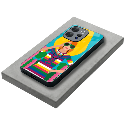 Cosmic Explorer stylish phone case for vivo v70 | glossy glass and slim fit