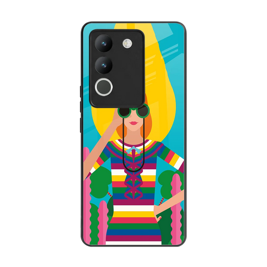 Cosmic Explorer back phone cover | glass case for vivo y200 5g
