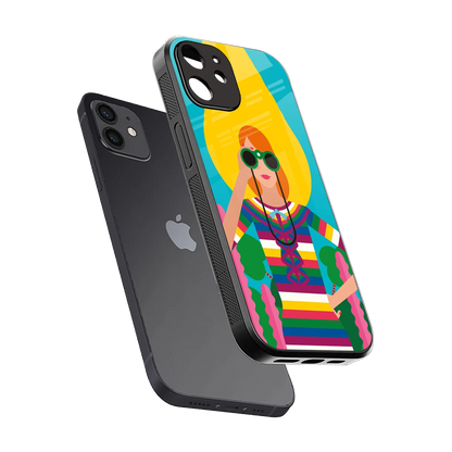 Cosmic Explorer sleek iphone 12 cover with tempered glass back and TPU edges