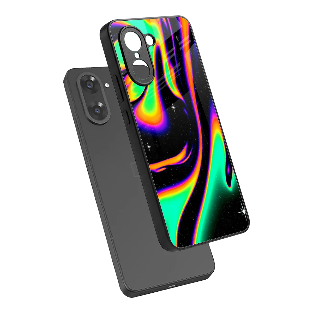 Cosmic Mirage sleek oneplus nord ce5 5g cover with tempered glass back and TPU edges