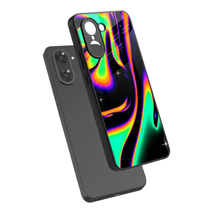 Cosmic Mirage sleek oneplus nord ce5 5g cover with tempered glass back and TPU edges