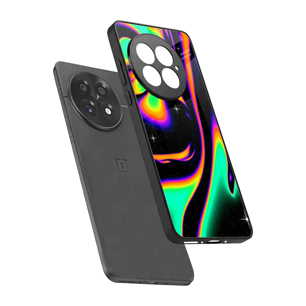 Cosmic Mirage sleek oneplus 13 cover with tempered glass back and TPU edges