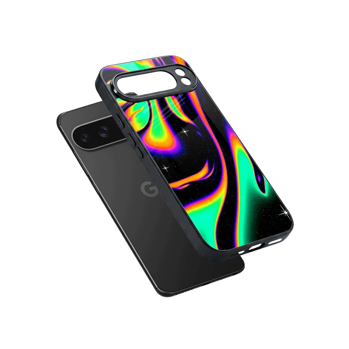 Cosmic Mirage sleek google pixel 10 pro xl cover with tempered glass back and TPU edges
