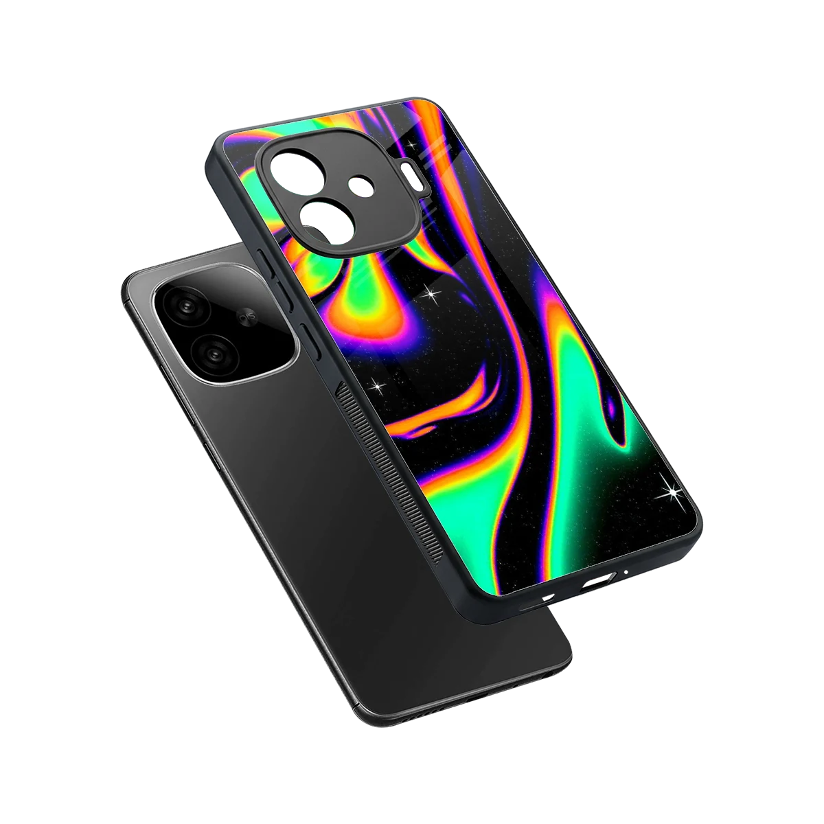Cosmic Mirage sleek iqoo neo 10r 5g cover with tempered glass back and TPU edges