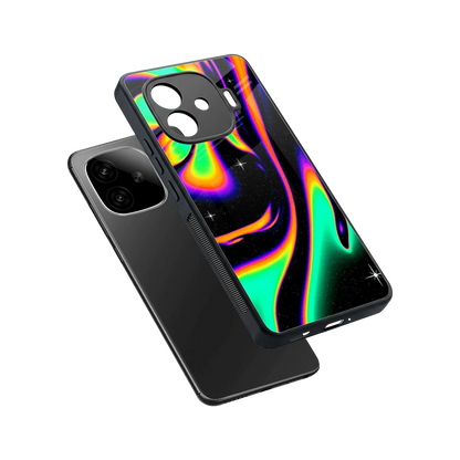 Cosmic Mirage sleek iqoo neo 10r 5g cover with tempered glass back and TPU edges