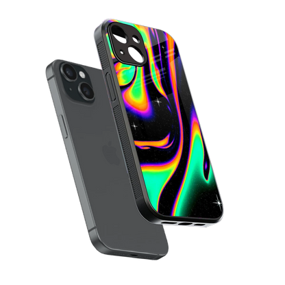 Cosmic Mirage sleek iphone 14 cover with tempered glass back and TPU edges