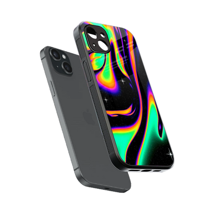 Cosmic Mirage sleek iphone 14 plus cover with tempered glass back and TPU edges