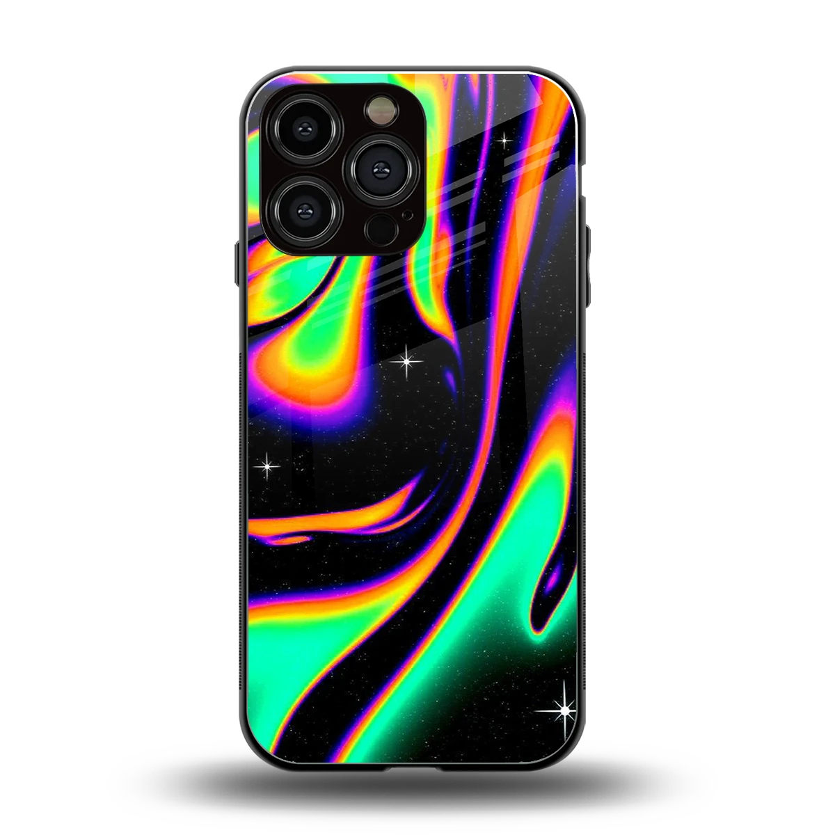 Cosmic Mirage back phone cover | glass case for iphone 15 pro max