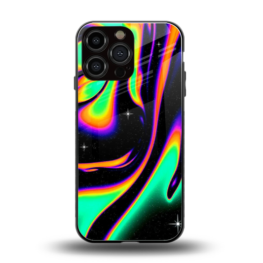 Cosmic Mirage back phone cover | glass case for iphone 15 pro max