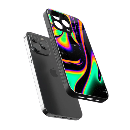 Cosmic Mirage sleek iphone 15 pro max cover with tempered glass back and TPU edges