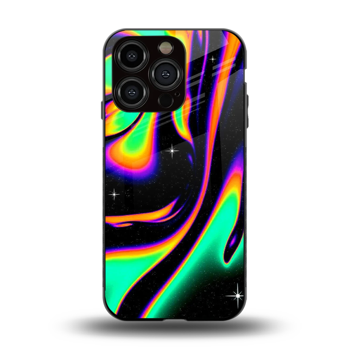 Cosmic Mirage back phone cover | glass case for iphone 15 pro