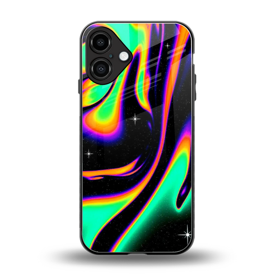 Cosmic Mirage back phone cover | glass case for iphone 16 plus