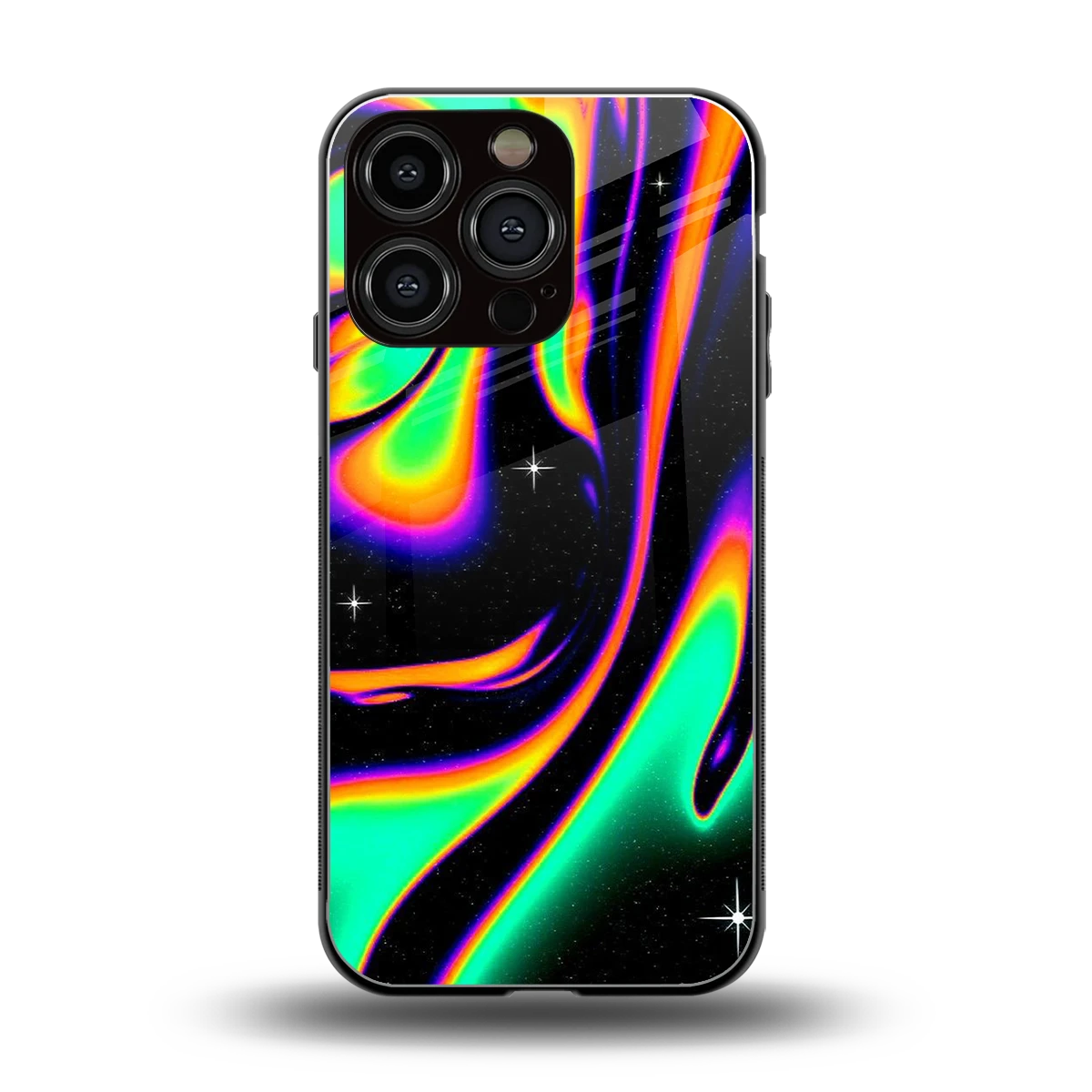 Cosmic Mirage back phone cover | glass case for iphone 16 pro