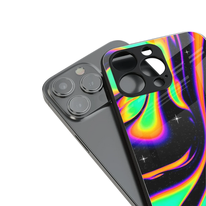 Cosmic Mirage stylish phone case for iphone 15 pro | glossy glass and slim fit