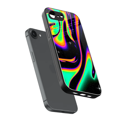 Cosmic Mirage sleek iphone 16e cover with tempered glass back and TPU edges