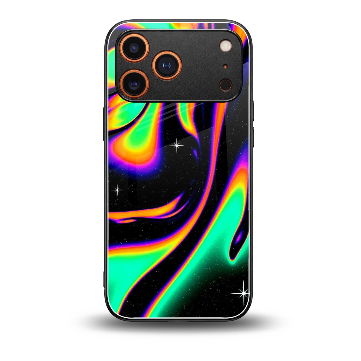 Cosmic Mirage back phone cover | glass case for iphone 17 pro