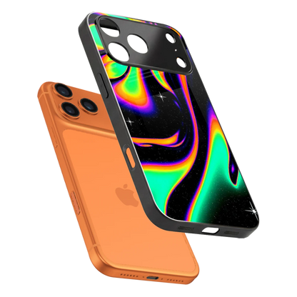 Cosmic Mirage sleek iphone 17 pro cover with tempered glass back and TPU edges