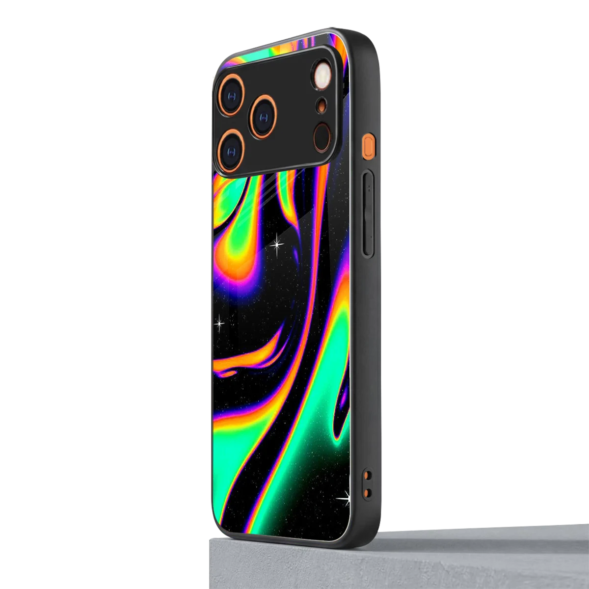 Cosmic Mirage iphone 17 pro mobile cover | shockproof glass phone case