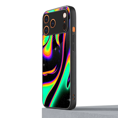 Cosmic Mirage iphone 17 pro mobile cover | shockproof glass phone case