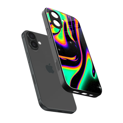 Cosmic Mirage sleek iphone 17 cover with tempered glass back and TPU edges