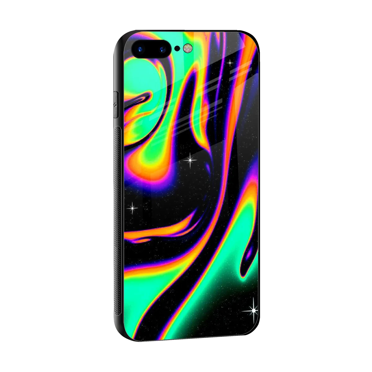 Cosmic Mirage sleek iphone 8 plus cover with tempered glass back and TPU edges
