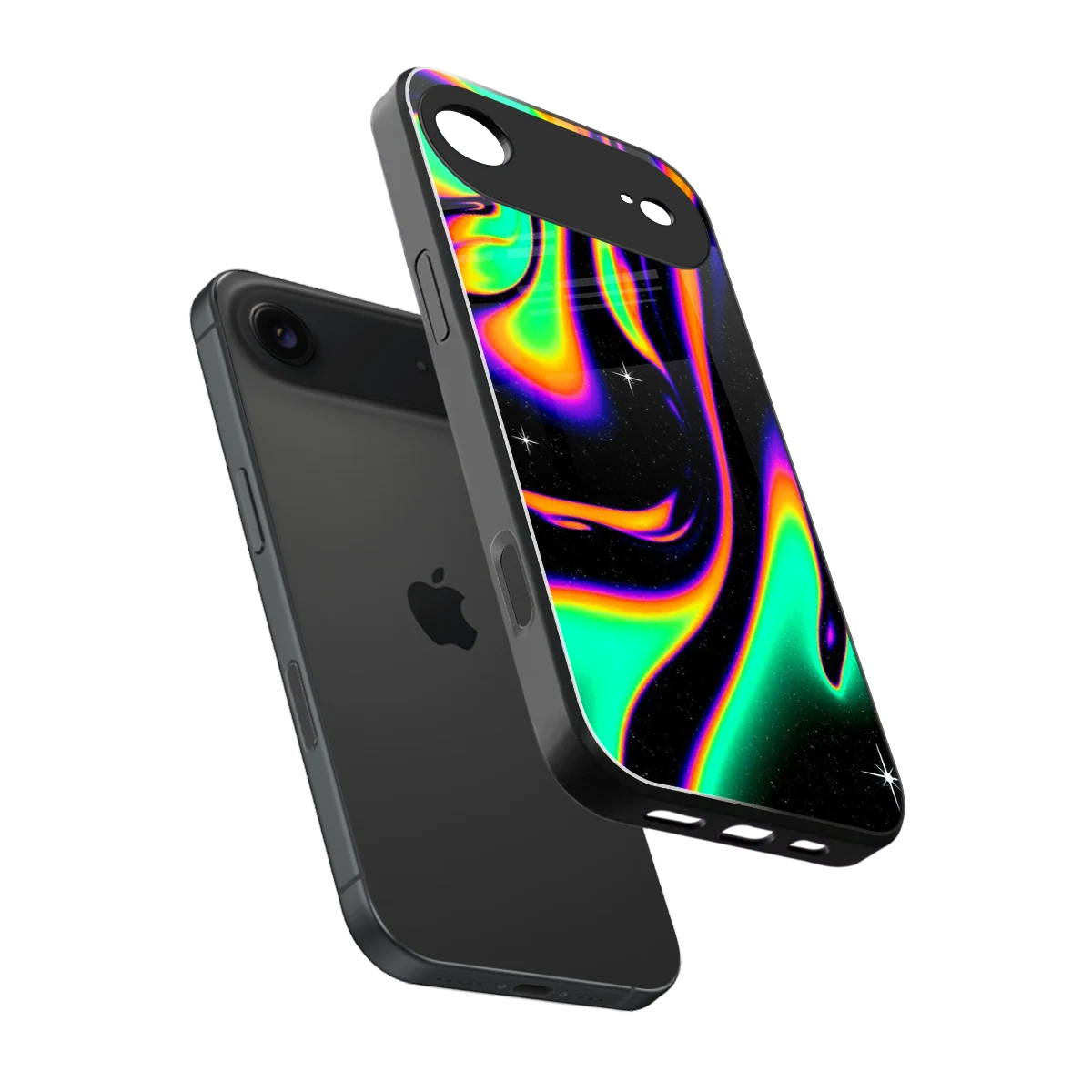 Cosmic Mirage sleek iphone air cover with tempered glass back and TPU edges