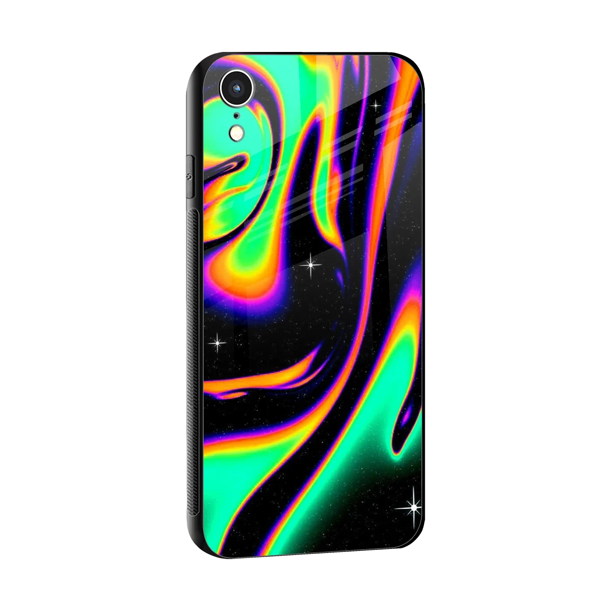 Cosmic Mirage sleek iphone xr cover with tempered glass back and TPU edges