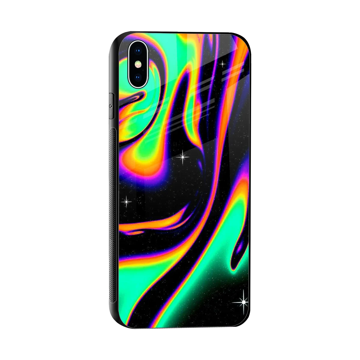 Cosmic Mirage sleek iphone xs max cover with tempered glass back and TPU edges