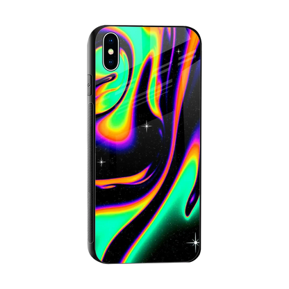 Cosmic Mirage sleek iphone xs max cover with tempered glass back and TPU edges