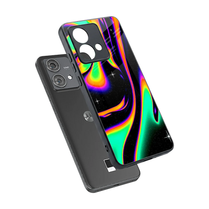 Cosmic Mirage sleek motorola edge 40 neo 5g cover with tempered glass back and TPU edges