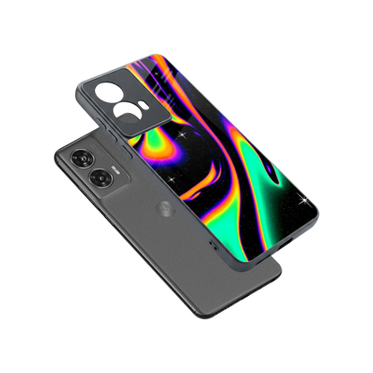 Cosmic Mirage sleek motorola edge 50 fusion cover with tempered glass back and TPU edges