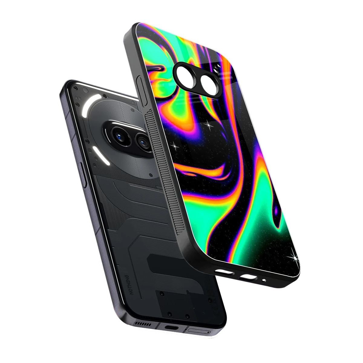 Cosmic Mirage sleek nothing phone 2a cover with tempered glass back and TPU edges