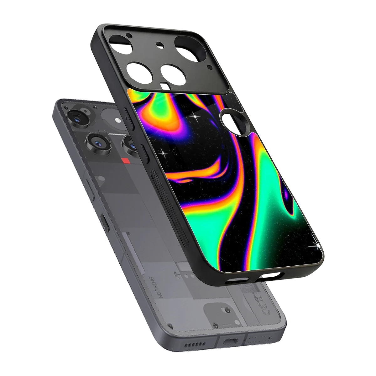 Cosmic Mirage sleek nothing phone 3 cover with tempered glass back and TPU edges