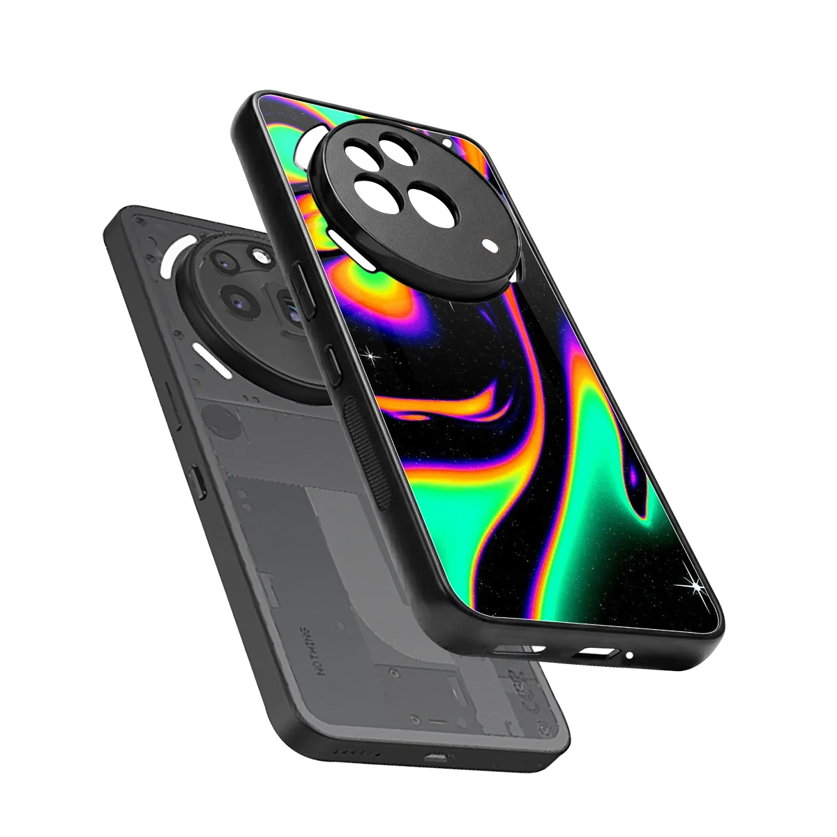 Cosmic Mirage sleek nothing phone 3a pro cover with tempered glass back and TPU edges