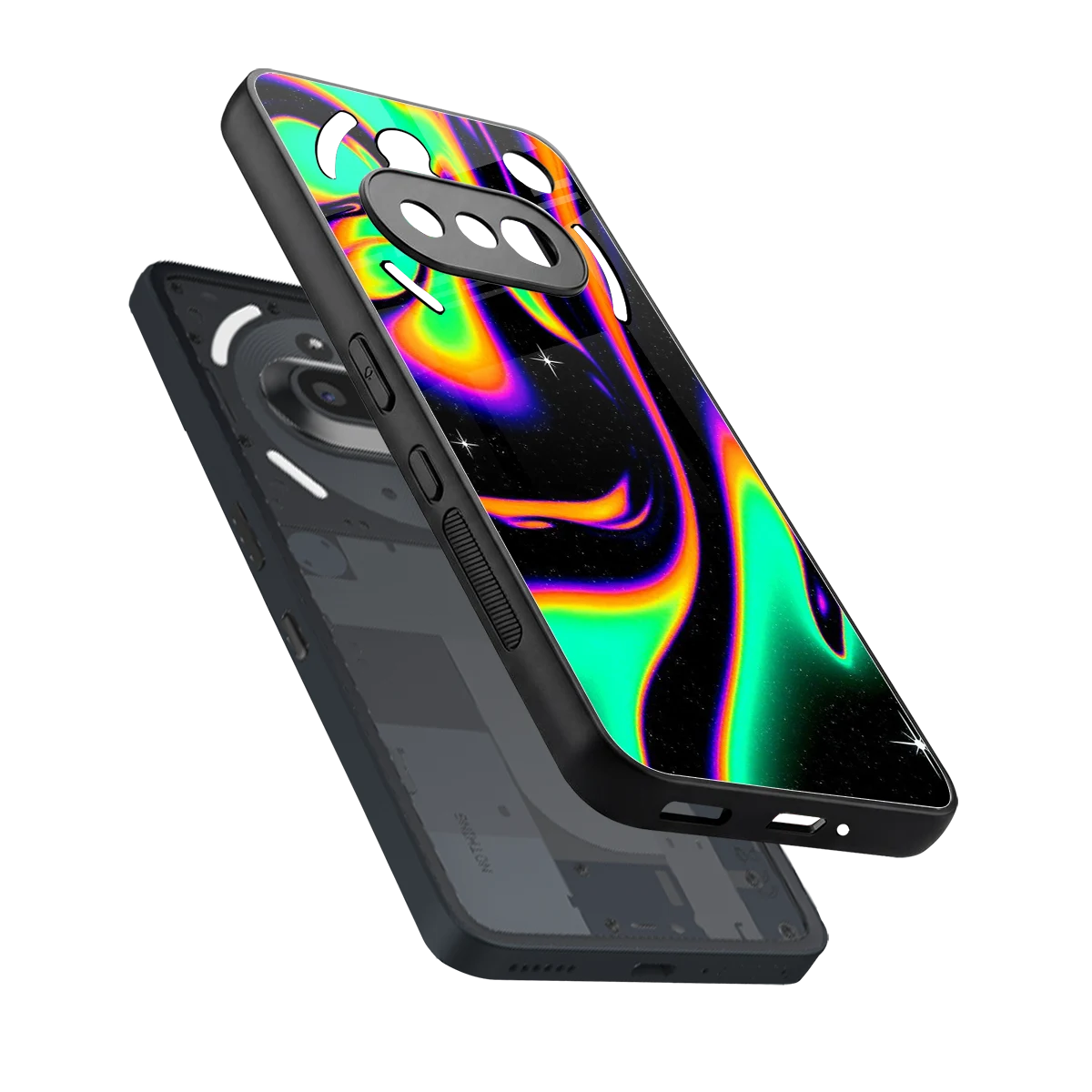 Cosmic Mirage sleek nothing phone 3a cover with tempered glass back and TPU edges