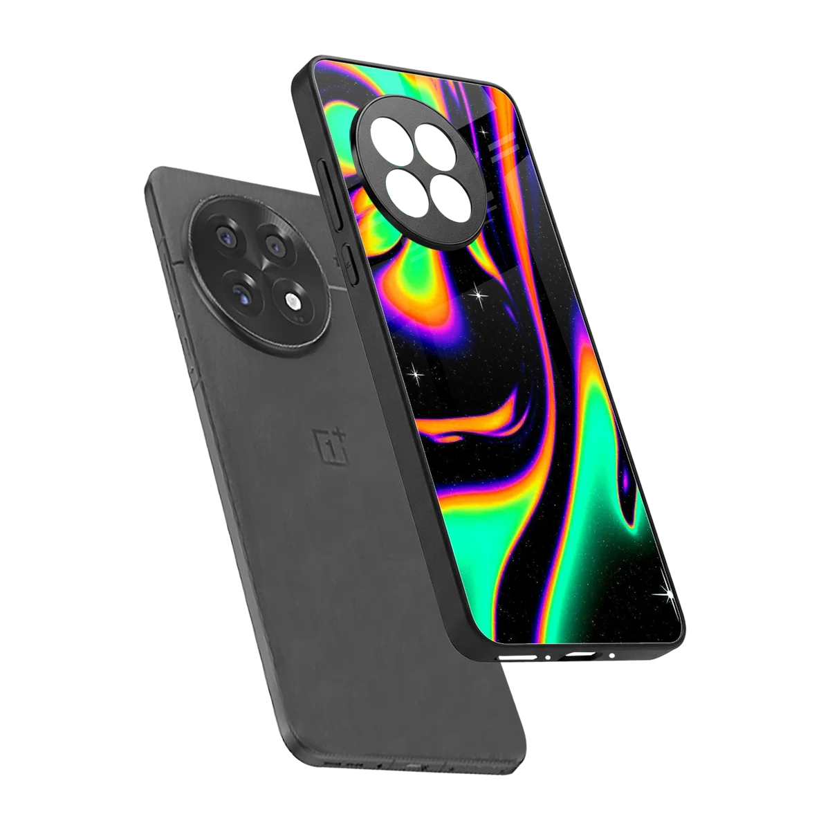 Cosmic Mirage sleek oneplus 13r cover with tempered glass back and TPU edges