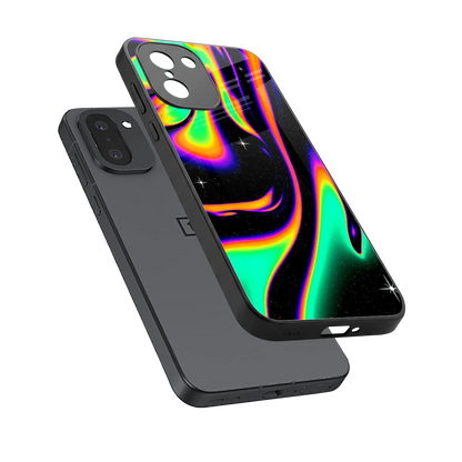 Cosmic Mirage sleek oneplus 15r cover with tempered glass back and TPU edges