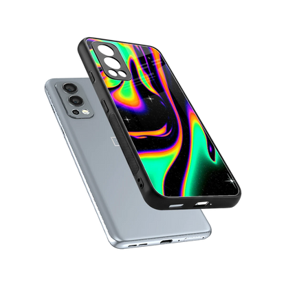 Cosmic Mirage sleek oneplus nord 2 cover with tempered glass back and TPU edges