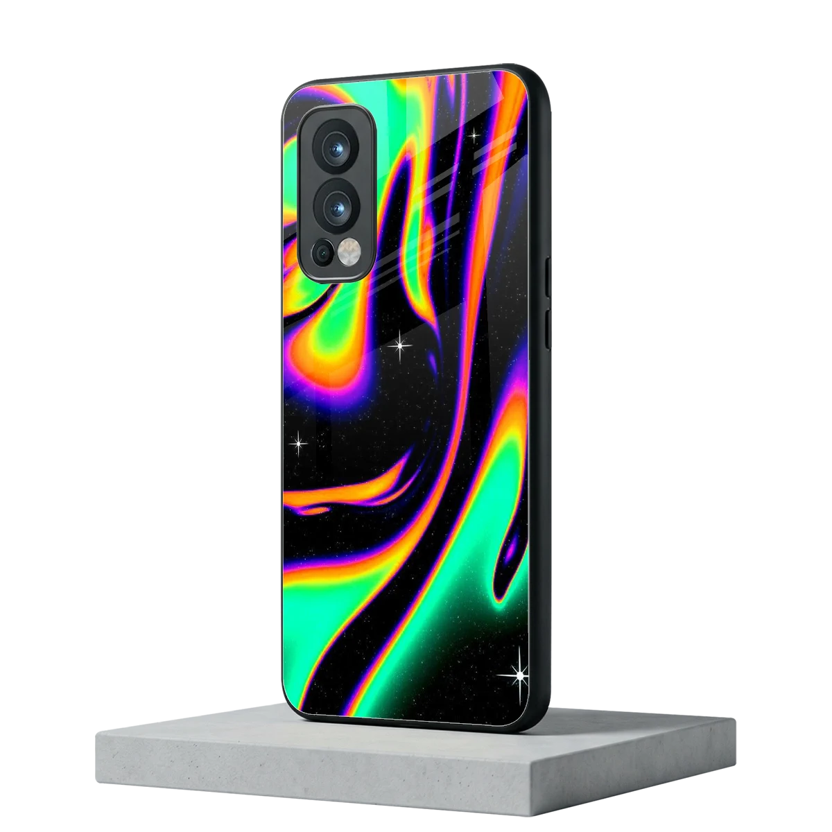 Cosmic Mirage oneplus nord 2 mobile cover | shockproof glass phone case