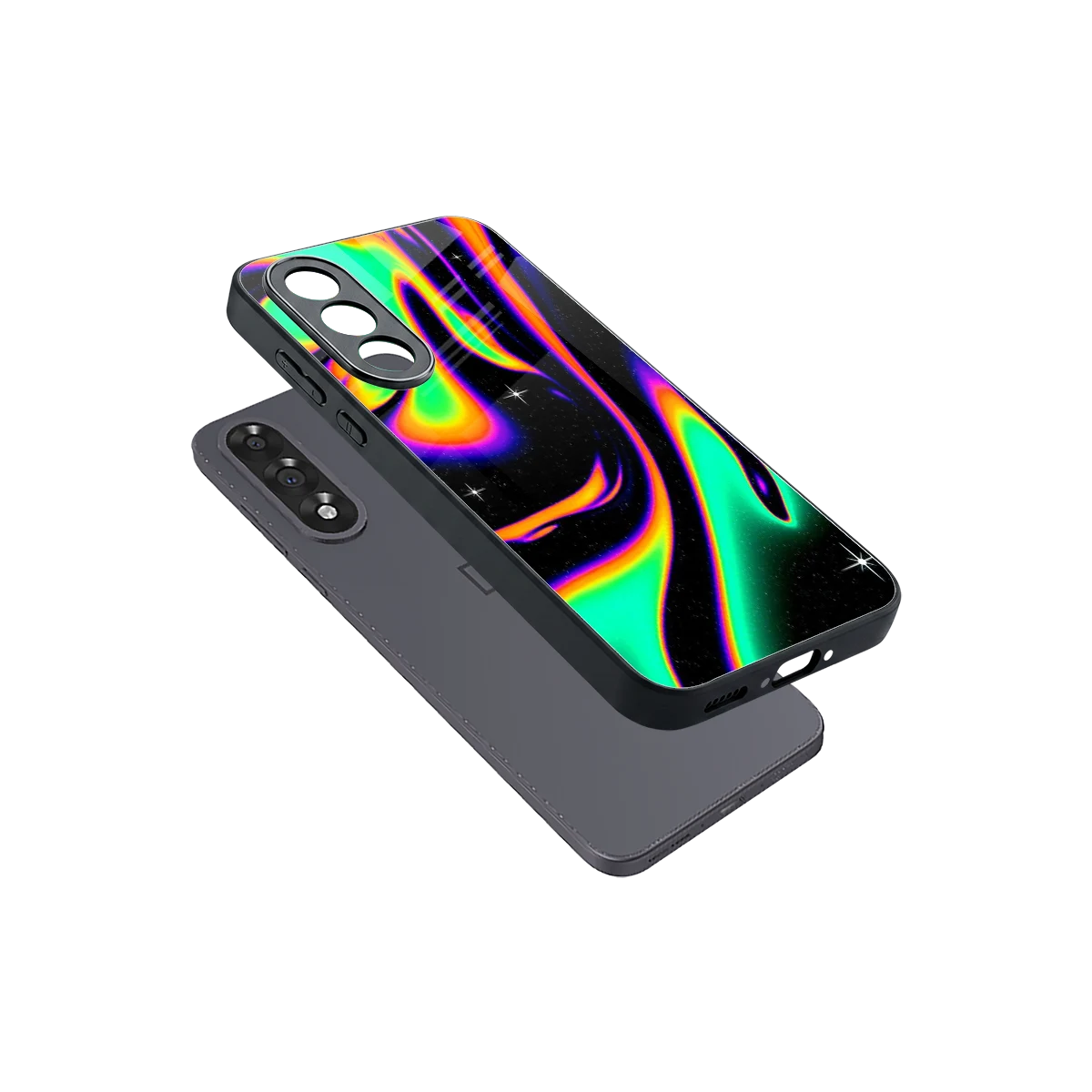 Cosmic Mirage sleek oneplus nord 5 cover with tempered glass back and TPU edges