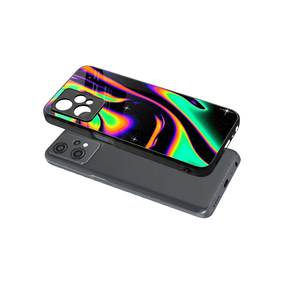 Cosmic Mirage sleek oneplus nord ce 2 lite cover with tempered glass back and TPU edges
