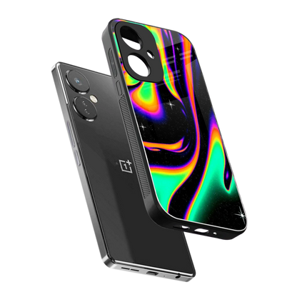 Cosmic Mirage sleek oneplus nord ce 3 cover with tempered glass back and TPU edges