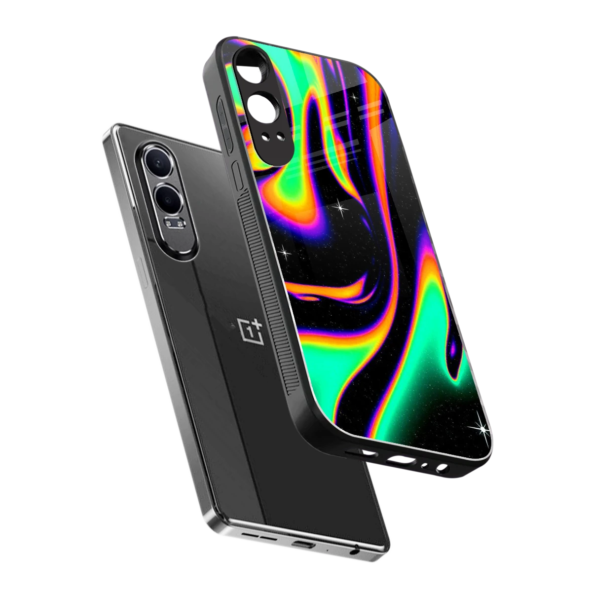 Cosmic Mirage sleek oneplus nord ce 4 lite cover with tempered glass back and TPU edges