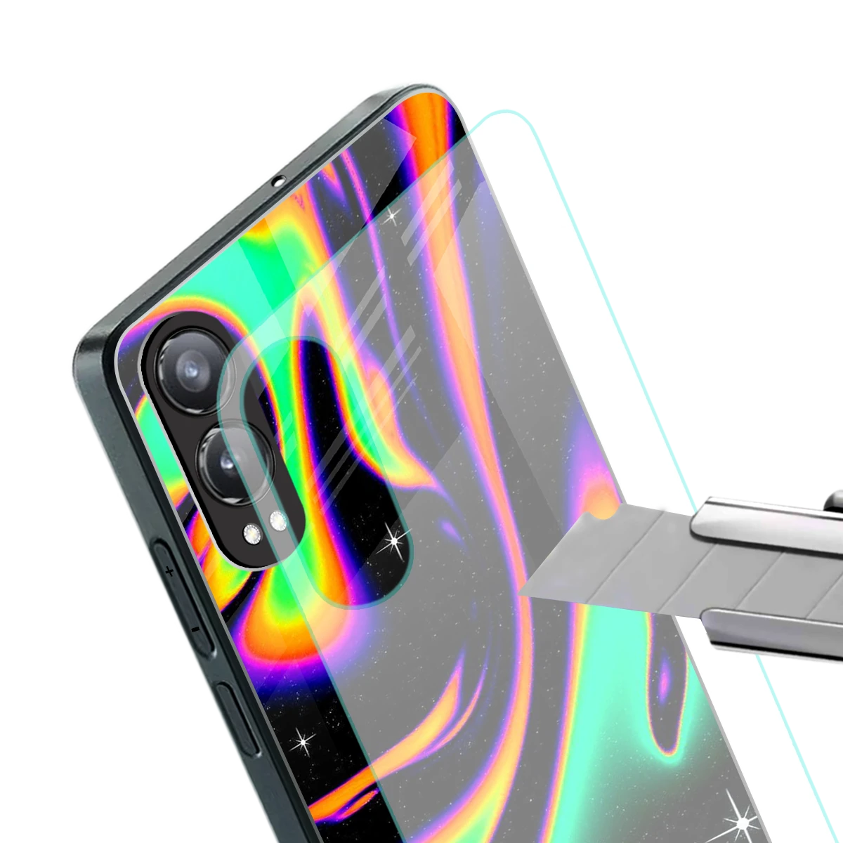 Cosmic Mirage stylish phone case for oneplus nord ce 4 lite | glossy glass and slim fit