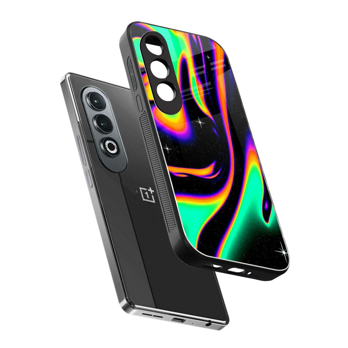 Cosmic Mirage sleek oneplus nord ce 4 cover with tempered glass back and TPU edges