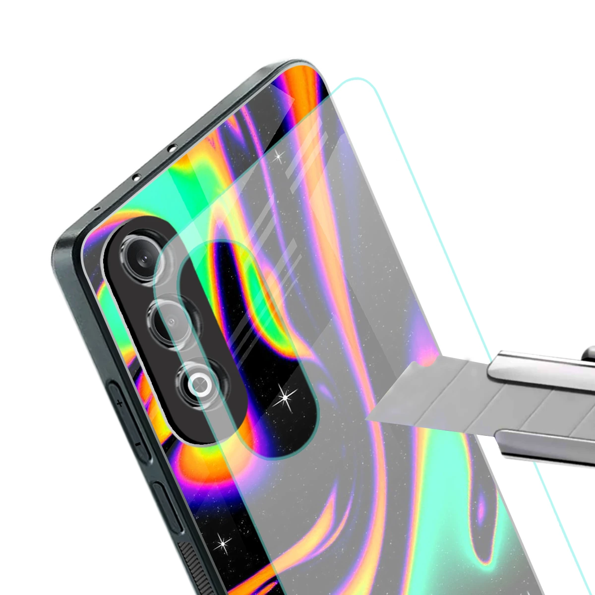 Cosmic Mirage stylish phone case for oneplus nord ce 4 | glossy glass and slim fit