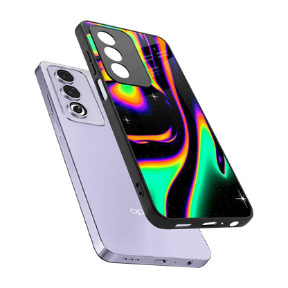 Cosmic Mirage sleek oppo a3 pro cover with tempered glass back and TPU edges